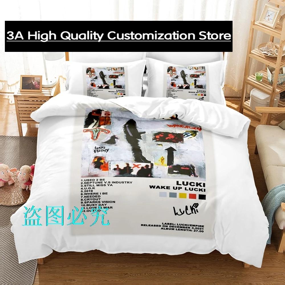 Lucki Bettwäsche-Set Einzelbett Twin Full Queen King Size Bettwäsche-Set Schlafzimmer für Erwachsene Jungen Bettbezug-Sets 3D-Druck Bettlaken-Set Lucki Cxg