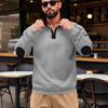 Men's Fleece Sweatshirt Long Sleeve Pullover Quarter Zipper Up Stand Collar Winter Fall Sweat Shirts Turtleneck Pullover Mock Neck Henley Tops for Men