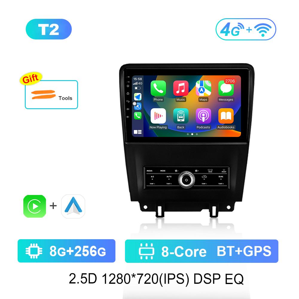 Carplay Car Radio Multimedia Player 10 Inch for Ford Mustang 2009 - 2014 Android System Bluetooth Navi GPS QLED Screen WiFi 4G