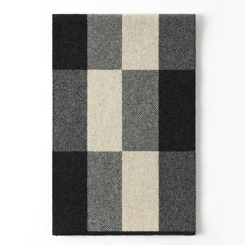 2025 Winter Light Luxury 100% Pure Cashmere Scarf Men's Autumn and Winter Thickened Warm Plaid Scarf Gift Box