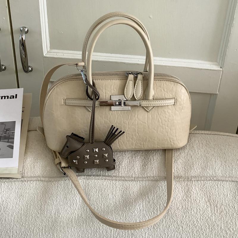 Minimalist Shell Bag For Women With Synthetic Leather And Zipper Closure For Daily Use