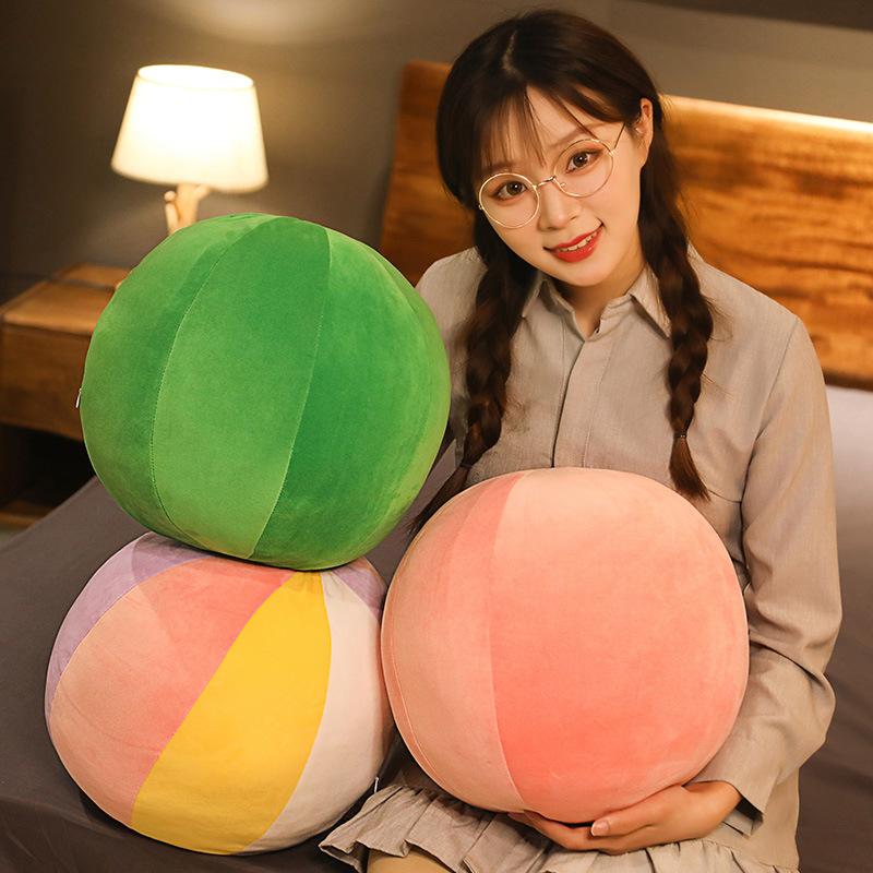 Nordischer Stil Runde Kugel Kissen Samt Sitz Hocker Gefülltes Kissen Raum Sofa Dekor Weiches Kugel Kissen Taille Rücken Kissen