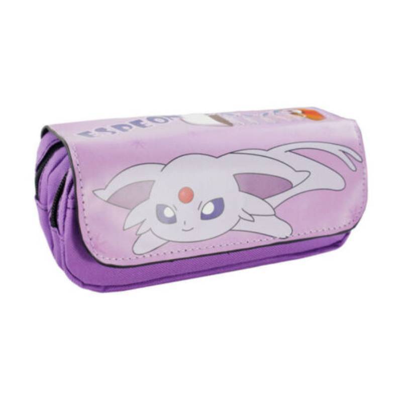 Pokmon Cartoon Student Large Capacity Double Zipper Pencil Case With Compartments For School Supplies