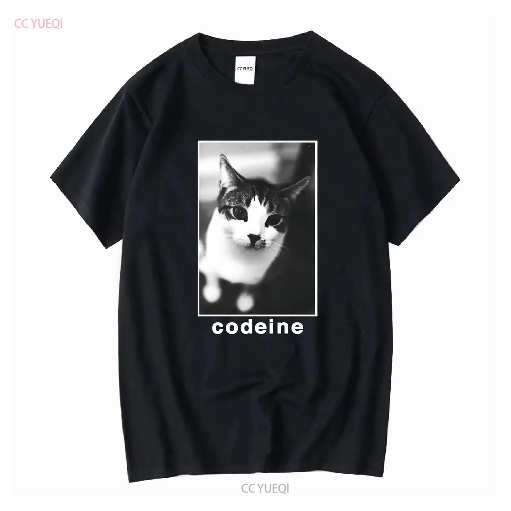 Codeine T Shirt long or short sleeves vintage Washed fashion Unisex Stylish streetwear Slightly homme designer clothes