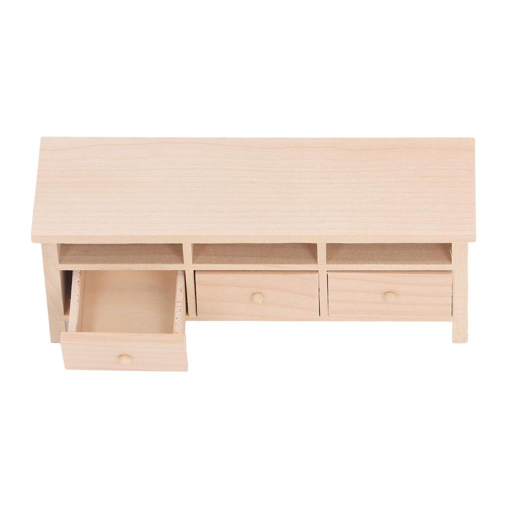 Miniature TV Cabinet Simulation Drawers Design Decorative Wooden Furniture Model for 1Celsius12