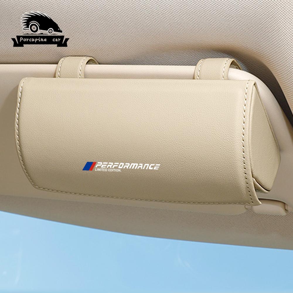 pgncs2 Car sun visor Leather glasses frame clip Glasses Holder for BMW M E46 E90 E60 E36 F90 M3 M5 M6 E87 X1 X3 X4 X5 X6 G30 G32 F30