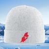 Red Island with Three Running Legs Unisex Women Unisex Knitted Hat Beanie Pullover Cap Winter Thermal Warm Christmas Outdoor Cyclin