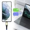 Câble USB-C vers USB-C Charge Rapide 60W pour iPhone 16 16e, iPhone 16 Plus, iPhone 15 Pro, iPhone 15 Pro Max - Nylon Tressé 1M Bleu