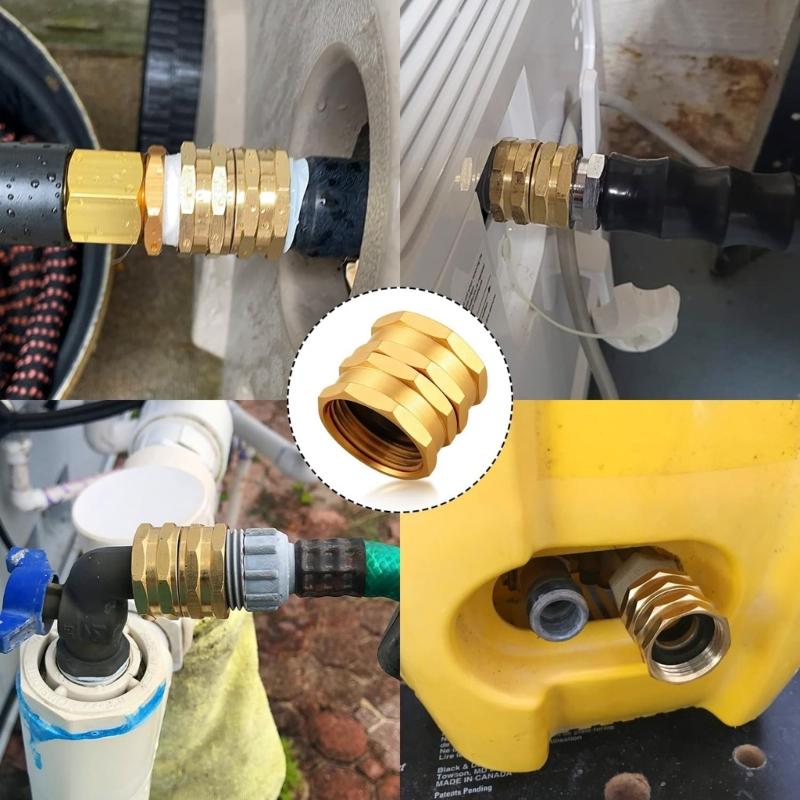 2Pcs 3/4inch Brass Hexagonal Head Adapter Male/Female Thread Garden Watering Fitting Pipe Extender Coupler Enduring