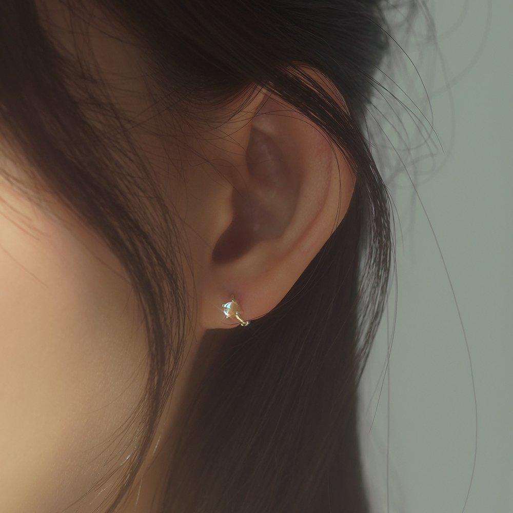 925 Silver Ellie Aurora One-Touch Ring Earrings W