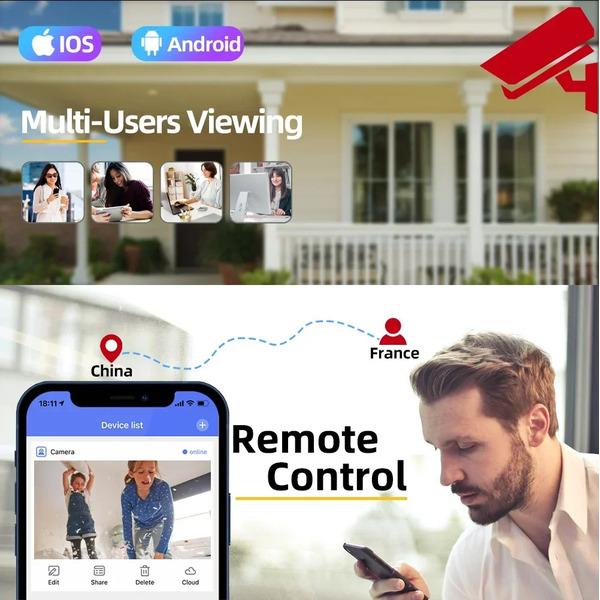 5MP PTZ WLAN-Kamera Außenbereich Heimvideoüberwachung Drahtlose IP-Kameras HD Farb-Nachtsicht Sicherheits-Schutz ICse