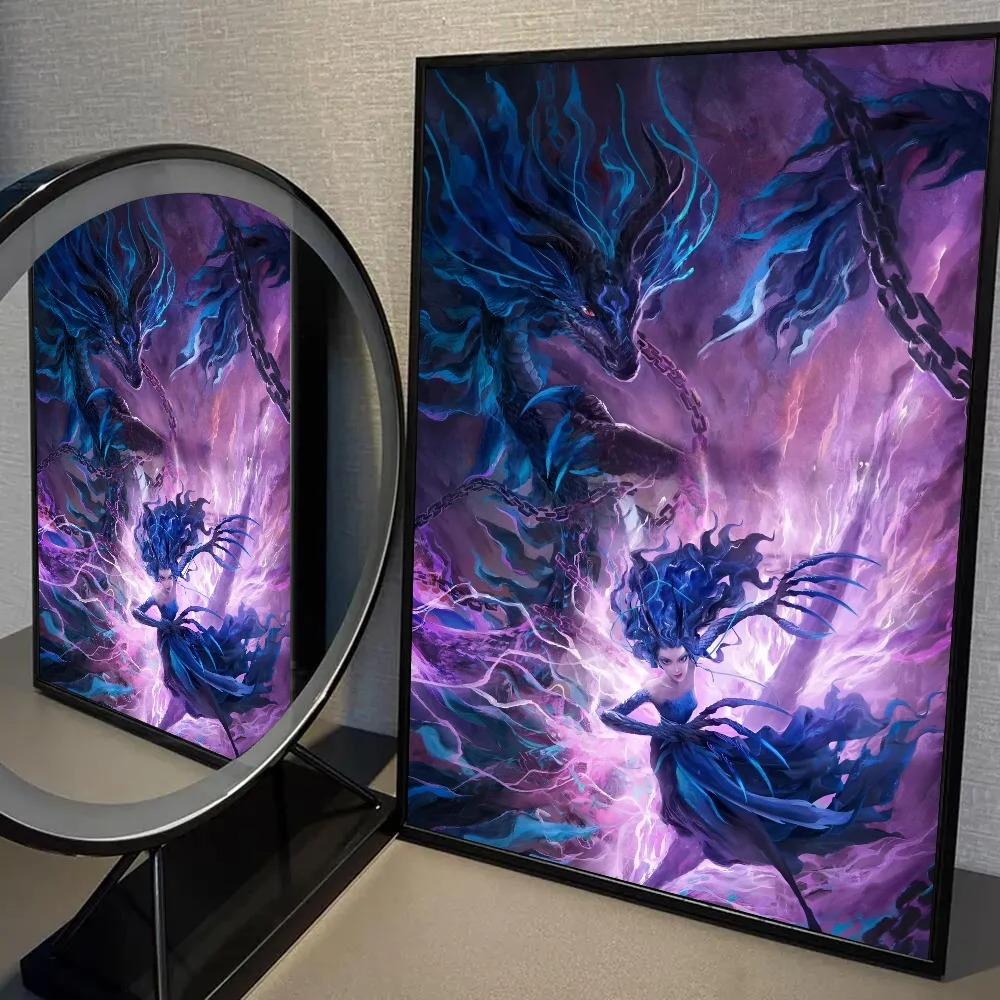 Film Nezha Podbija Króla Smoków Malarstwo na Płótnie Dom Sypialnia Wejście Bar Kawiarnia Dekoracja Malarstwo Artystyczne