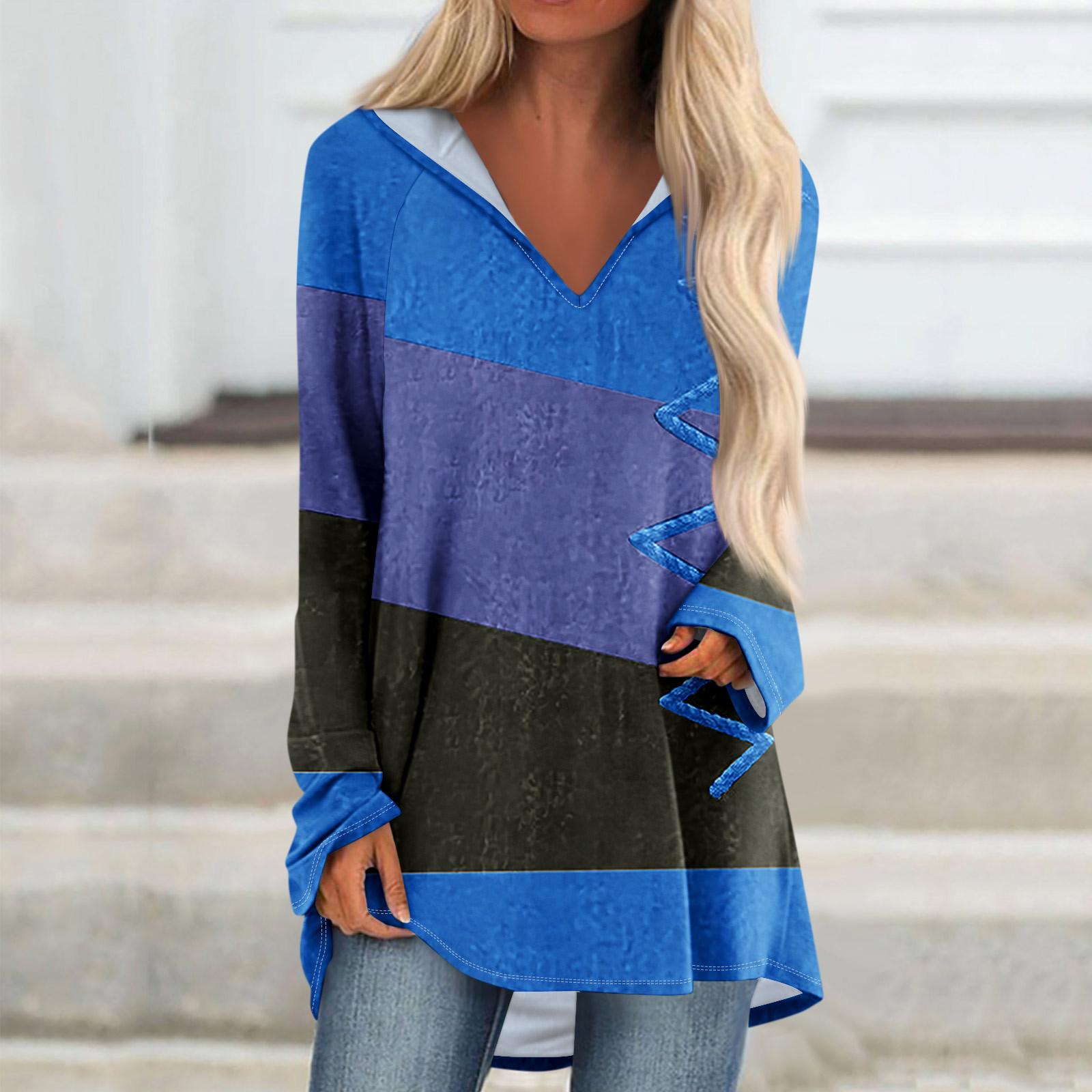 

Женские свободные топы с V-образным вырезом и капюшоном с длинными рукавами, повседневные топы, домашние пижамы для отдыха, топы XXXL