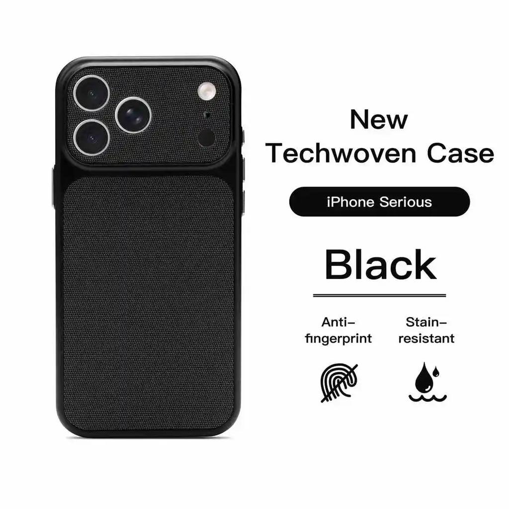 Luxury Technology Woven For Magsafe Animation Case For 17 16 15 14 Pro Max Wireless Charge Science Fabric Cover