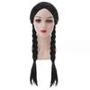 NUOVA Parrucca Nera Intrecciata Sintetica Addams Treccia Nera a Coda di Cavallo Treccine Compatibile con Costume di Halloween Mercoledì Addams Parrucca