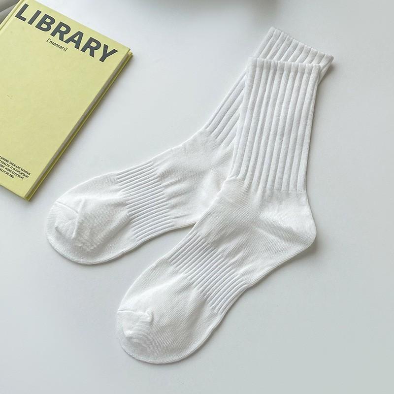 Socks Of The Same Pure Cotton Boneless Medium Tube Socks Sweat-Absorbing Deodorant Sports Cotton Solid Color Stacking Socks