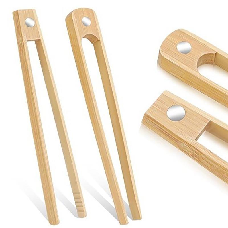 1/2 Stk. Magnetische Bambus Toasterzange Servierzange Toaster Brot Klemme Werkzeug Gebäckklemme Toasterzange Bambus Toasterzangen