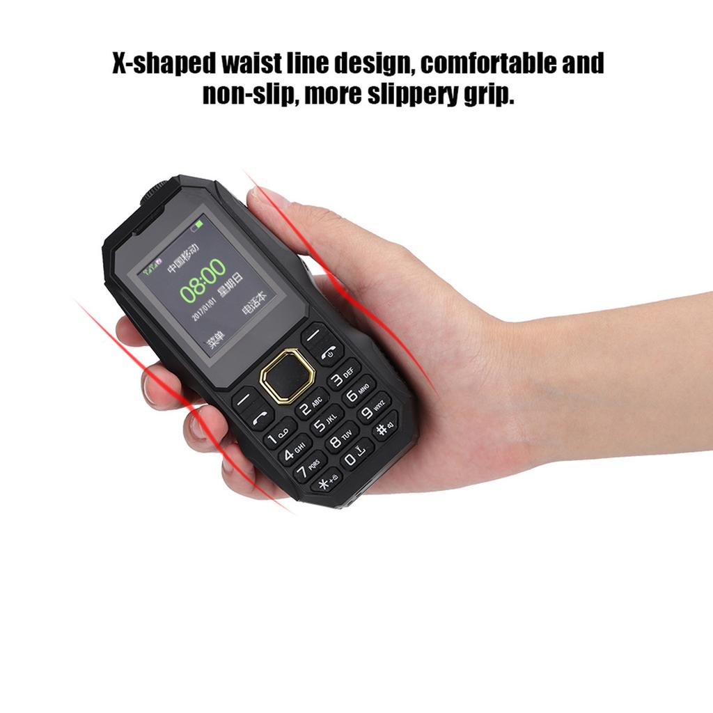 Outdoor Dual SIM Long Standby Mobile Phone 5800mAh Cellphone Black(EU Plug 110‑240V)