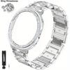Rhinestone Bling Metal Watch Band + PC Protective Case For Samsung Galaxy Watch 8 44mm 40mm Business Watch Band