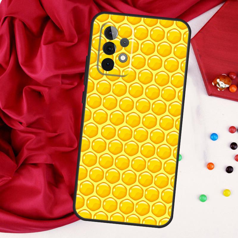 Golden Honeycomb Honey Bee For Samsung Galaxy A52 A32 A22 A54 A14 A16 A26 A36 A56 A55 A35 A05 A06 A15 A53 A33 A13 Case