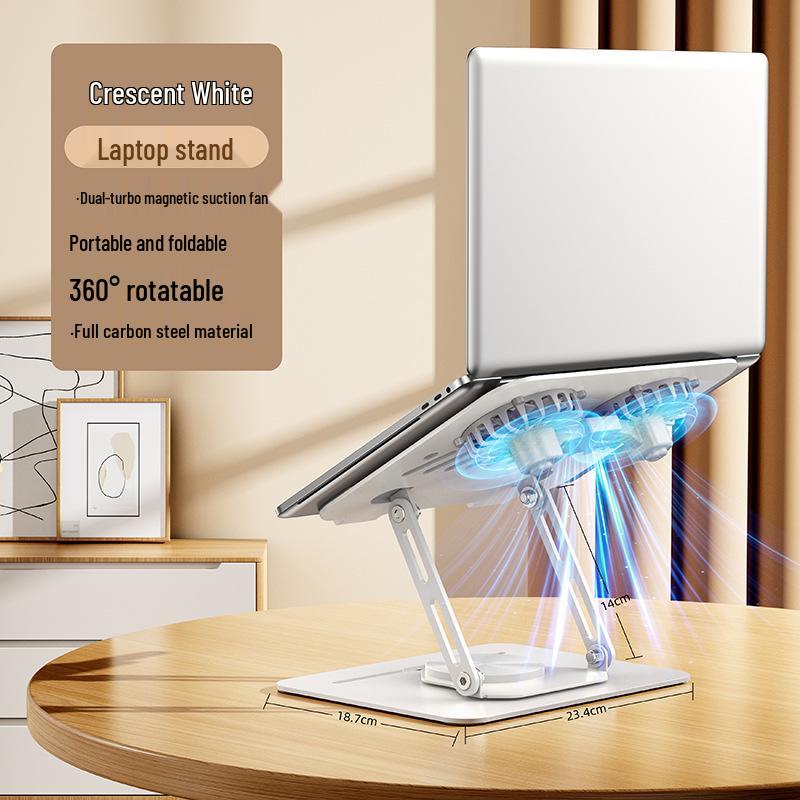 Portable Folding Laptop Stand with Cooling Fan and Storage