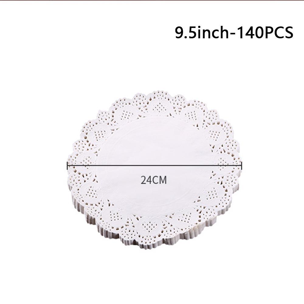 140 Pcs Round Baking Paper White Lace Paper New Oil-absorbing Paper  Cake Baking