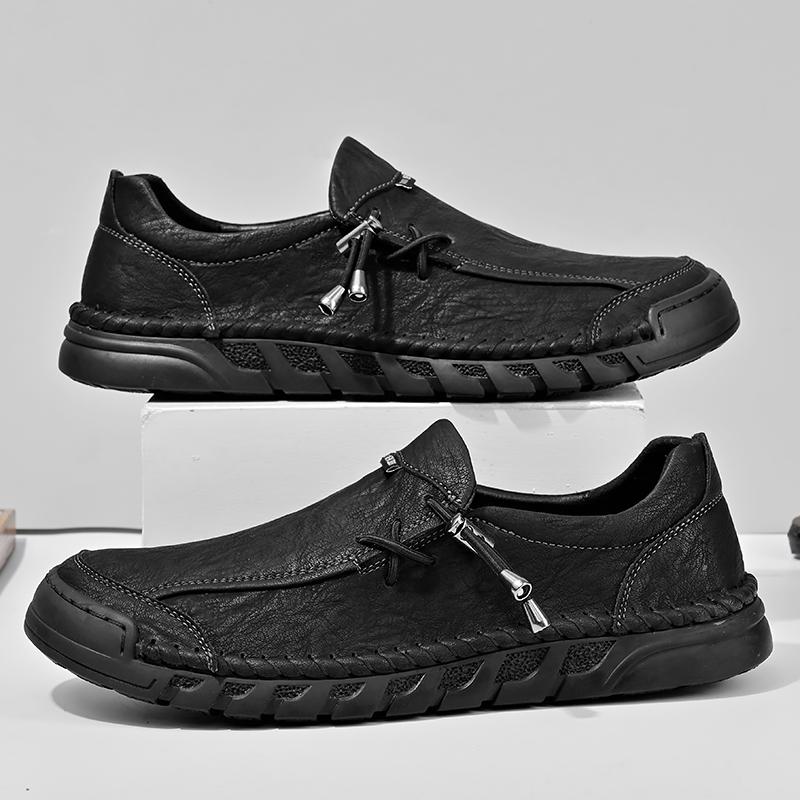 Handmade Genuine Leather Men's Casual Shoes Comfortable Moccasins Men Business Flats Shoes Driving Shoes