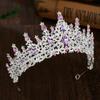 Metal Crystal Bridal Tiara Colorful Wedding Hair Tiara Fashion Hair Headdress  Pageant Event
