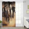Art Drawing Of A Herd Of Horses Window Curtains For Living Room Luxury Bedroom Decor Drapes Kitchen Window Treatments Curtains