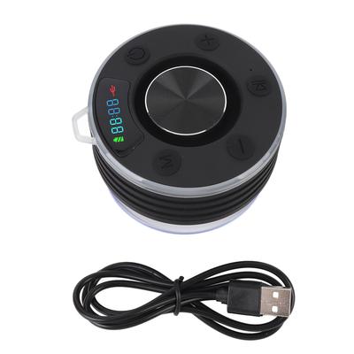 Haut-parleur de douche Stéréo Bass IPX7 Étanche à la pluie Portable Bluetooth 5.3 Ventouse Sans fil RGB Douche