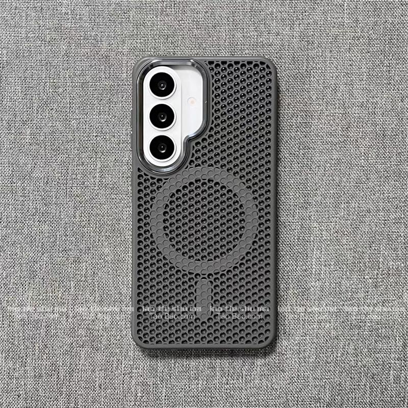 Case For Samsung Galaxy A57 A56 A55 A54 A37 A35 A27 A26 A17 A16 5G For MagSafe Magnetic Cooling Honeyb Mesh Protective Cover