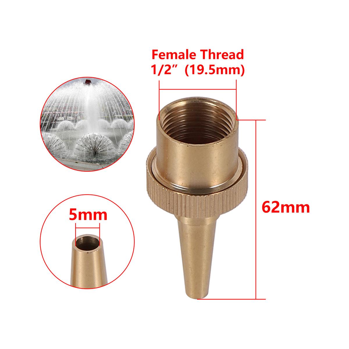 

1/2 3/4 1 1.5 Female Thread Copper Straight Jet Fountain Nozzle Garden Park Radial Water Column Adjustable Sprinkler Head 1Pc
