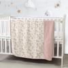 CREVENT Baby Blanket, Gauze Blanket, Double Gauze, Reversible, Small Floral Pattern, Pink, 102 x 102 cm
