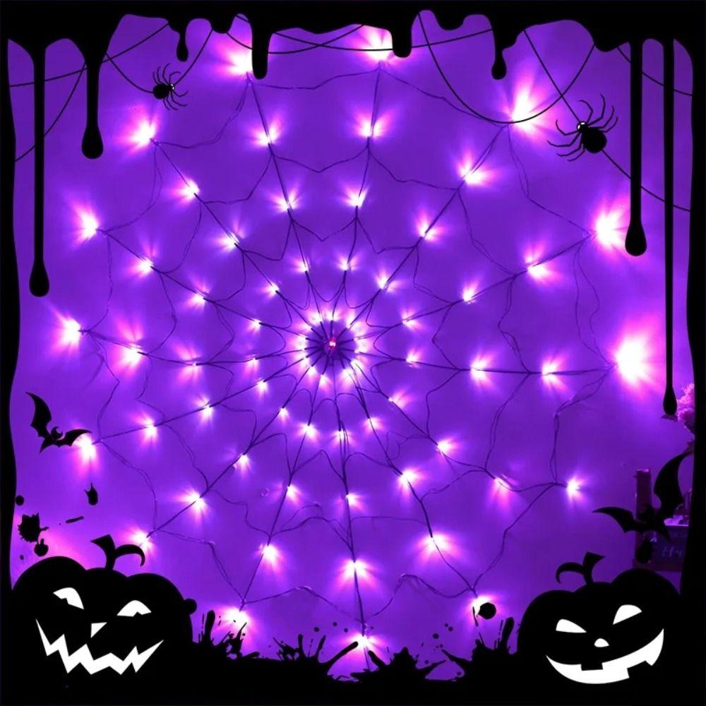 

Забавная светодиодная гирлянда на Хэллоуин, фантастическая атмосфера, световая паутина, реквизит для освещения