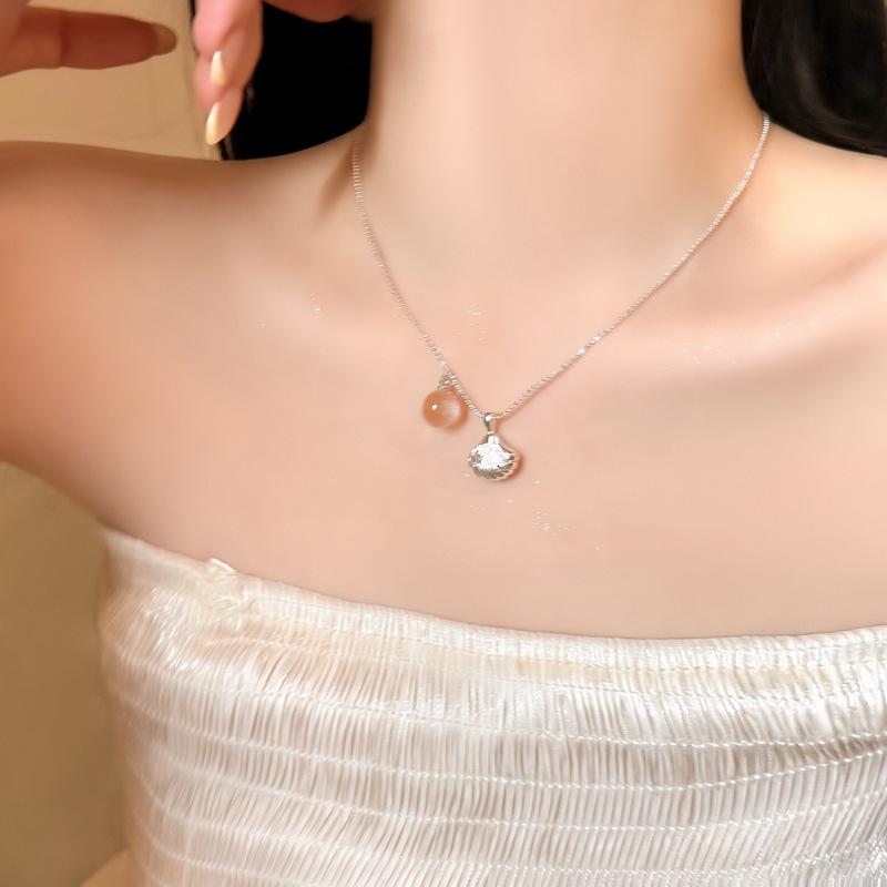 Starfish Shell Crystal Beaded Necklace - Double Layered Clavicle Chain for Women, Perfect Beach Vacation Accessory