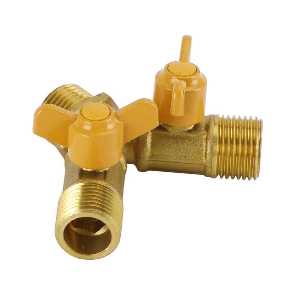 3 Way Shut Off Ball Valve 1/2" Hose Barb 2 Switch Brass Y Shaped Valve