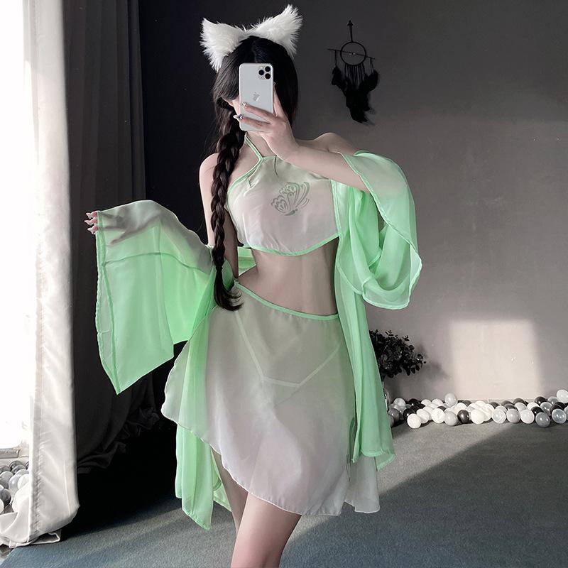 Sexy Lingerie Pajamas Hanfu Antique Belly Pocket Pure Desire Style Hot Uniform Perspective Nightdress