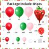 Summer Strawberry Party Balloon Wreath Set Girl Birthday Red Latex Balloon Birthday Background Decoration