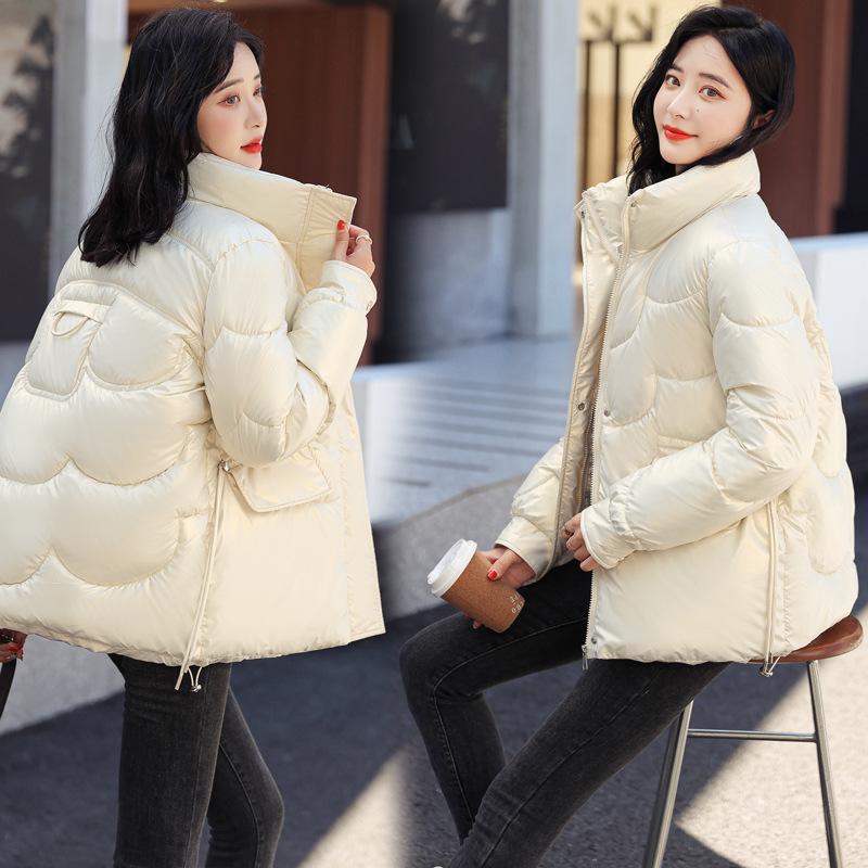 Winter New PU Glossy  Clothes Women's Short Thickened Student Women's Clothes  Jacket Bread Clothes