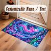 Axolotl Theme Soft Crystal Velvet Rug Custom Name & Text Print Non Slip Floor Rug for Bedroom Living Room