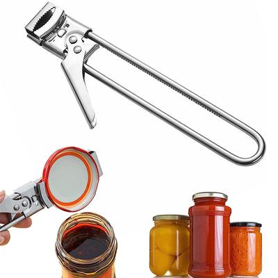 Nastavitelný nerezový otvírák na konzervy Otvírák na sklenice pro slabé ruce Dlouhý ruční otvírák na láhve pro víčka jakékoli velikosti JT180