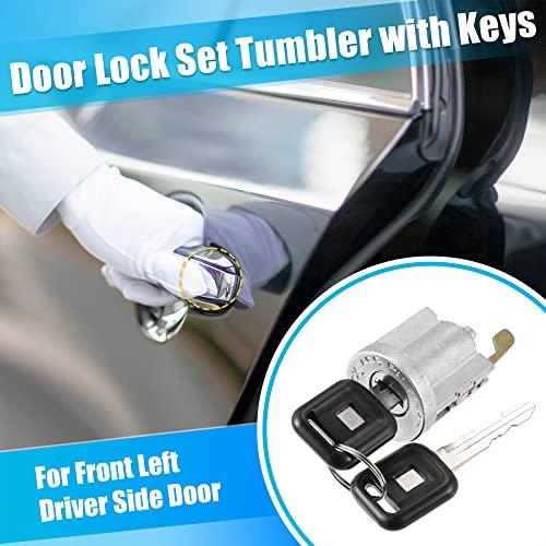 X AUTOHAUX Door Lock Cylinder with Keys for Isuzu NPR NQR NKR ELF 1994-2007 Car Door Lock Ignition Lock Cylinder Key 8-97035-293-0 1 Set