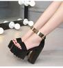 Spring Summer 14CM New High Super High Heel Sandals T-table Thick Heel Waterproof Table Sandals ZYW-651-6