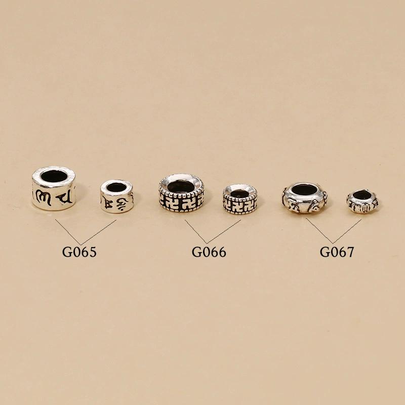 Factory 925 Sterling Silver Jewelry Thai Silver DIY Bracelet Accessories Large Hole Spacer Beads
