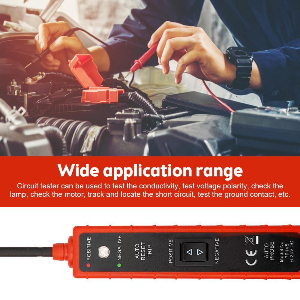 DC 6-24V Car Automotive Circuit Finder Tester Car Repair Tool Auto Voltage Tester Power Probe Diagnosis Scanner