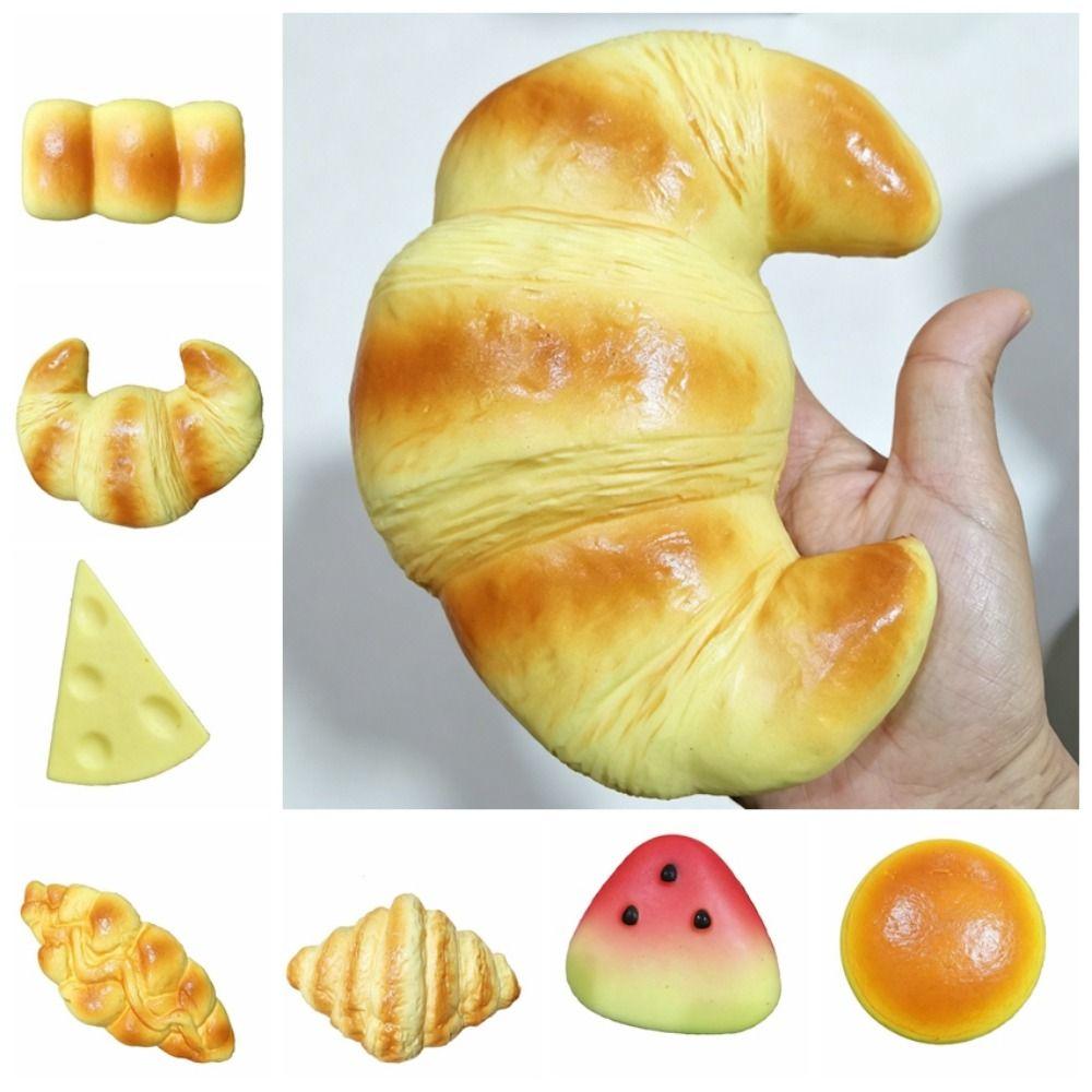 Kreatives Toast-Spielzeug mit langsamer Rückfederung, feuchtes Gefühl, Simulationsbrot, Simulationsbrot-Quetschspielzeug, Simulationslebensmittel, DIY-Toast-Kneifspielzeug