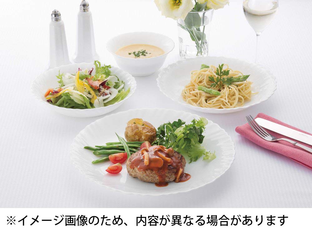 Iwaki Grand Fleur Pattern Large Plates, 25cm X 5-Piece Set, Heat-Resistant Glass Dishware, Microwave Safe, B22222-GF