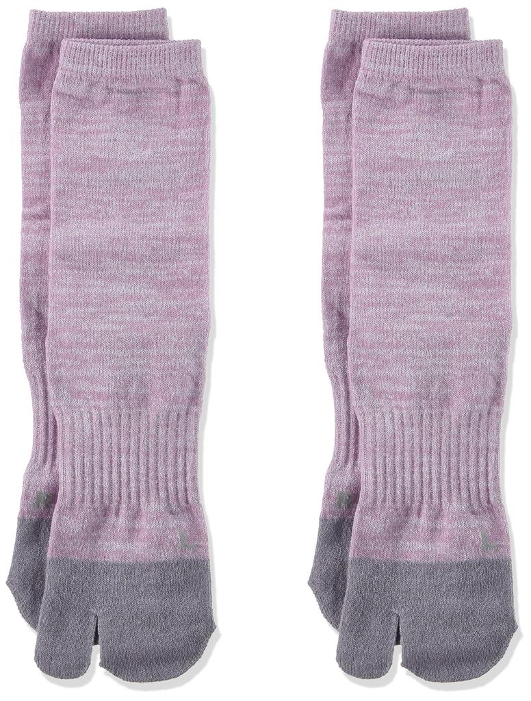 Gunze WASHIITO Washi Soft Elastic Separate Set of Same Pale Sizes Socks, Yarn, Cuff, Knit, Two-Pair Color, Laventa, 25-27