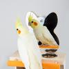 Edelstahl Papageienfutternapf mit Ständer, Snackbox, Vogelspiegel und Nagel-Schleifspielzeug