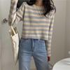 Damen Retro Gestreifter Lockerer Langarm Strickpullover 2025 - Frühling & Herbst Design